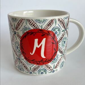 Anthropologie Alexandre Dumas Monogram Initial M Friendship Mug Cup NWT